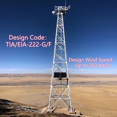 태양광 패널 통신 타워 자부조직 핫 딥 진열 스틸 4KW