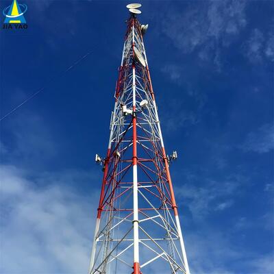 4G 5G 기지국 20m 30m 45m 60m Hot DIP 아연 도금 내풍 통신 마스트용 고정밀 3다리 관형 강철 격자 타워