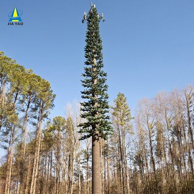 조경 지역 5G 네트워크 사이트 Q345B 아연 도금을 위한 위장된 잎과 숨겨진 안테나 시스템을 갖춘 견고한 생체 공학 소나무 타워