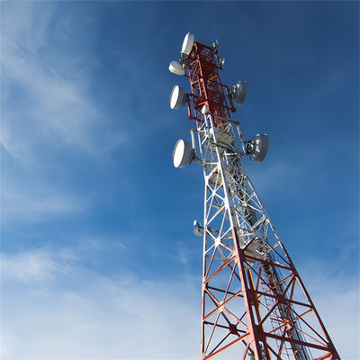 A36 Astm 60 M 미터 4 다리 강철 마이크로 웨이브 통신 타워 50 피트 자기 지원 타워
