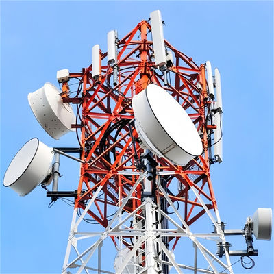 A36 Astm 60 M 미터 4 다리 강철 마이크로 웨이브 통신 타워 50 피트 자기 지원 타워