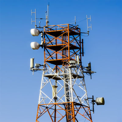 작업 플랫폼 태양광전력 GSM 기지 통신 안테나 타워 4 다리 철 격자 타워