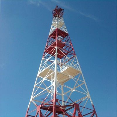 Gsm 60m 자부장 격자 타워 다리 기반 폴리에스터 파우더 코팅 Bts 네 다리 라디오 통신 금속 안테나 타워