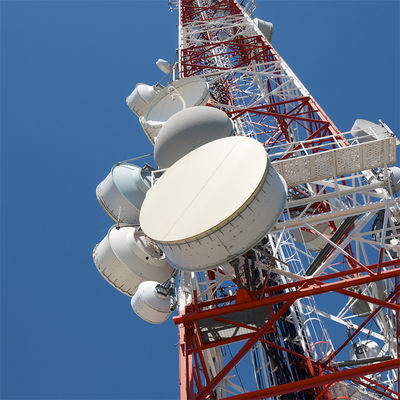 Gsm 60m 자부장 격자 타워 다리 기반 폴리에스터 파우더 코팅 Bts 네 다리 라디오 통신 금속 안테나 타워
