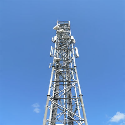 무료 서 있는 햄 라디오 에어리얼 GSM 기지국 통신 셀룰러 전화 마스트 3 다리 튜버 스틸 타워