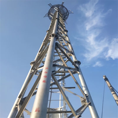 젤리화 된 4g 무선 GSM 통신 마이크로 웨이브 안테나 라디오 튜브 강철 삼각형 타워