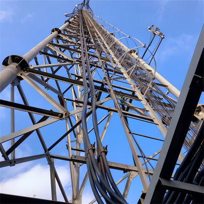 젤리화 된 4g 무선 GSM 통신 마이크로 웨이브 안테나 라디오 튜브 강철 삼각형 타워