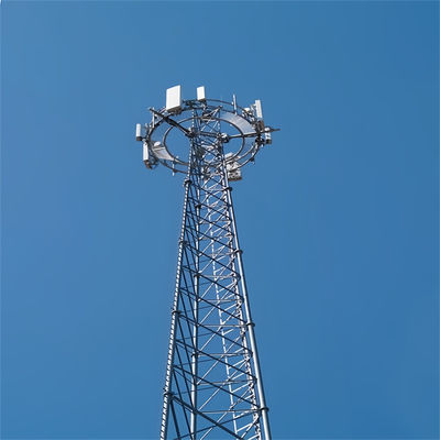 볼트 된 기둥 철 3 다리 튜버 스틸 타워 20 - 65 M Mast