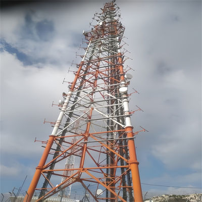 볼트 된 기둥 철 3 다리 튜버 스틸 타워 20 - 65 M Mast