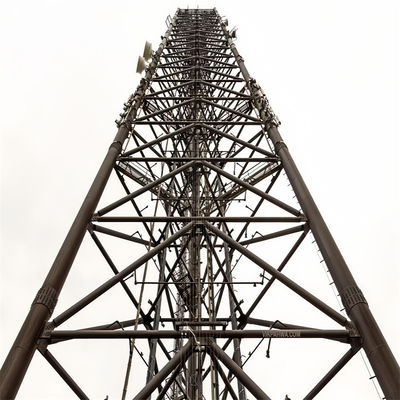 볼트 된 기둥 철 3 다리 튜버 스틸 타워 20 - 65 M Mast