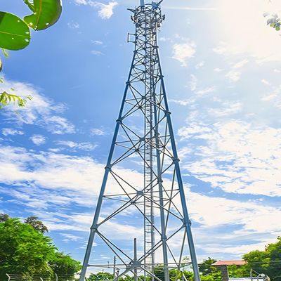 스틸 라티스 5G 와이파이 통신 튜블 안테나 타워 3 다리