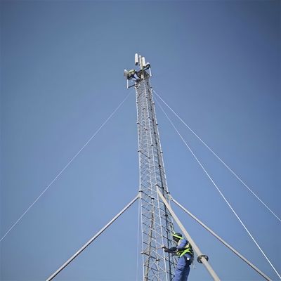 라디오 4g 5g ISP 탄소 강철 통신 격자 Guy Mast Tower 삼각형