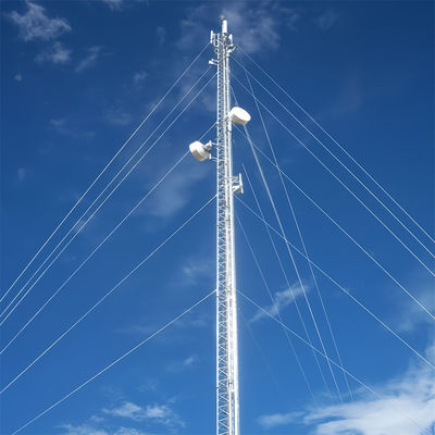 라디오 4g 5g ISP 탄소 강철 통신 격자 Guy Mast Tower 삼각형