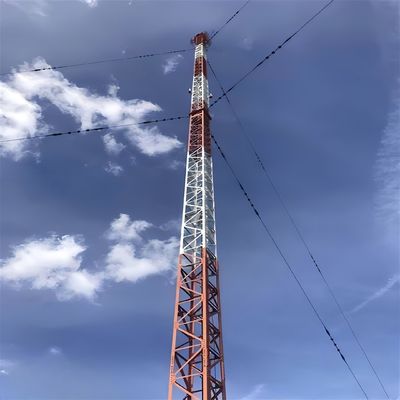 라디오 4g 5g ISP 탄소 강철 통신 격자 Guy Mast Tower 삼각형
