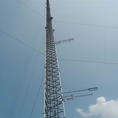 100m Q345 Q235 Q420 강철 구조 가이드 폴 타워 안테나 앵글 라티스 통신 폴 마스트 통신 타워