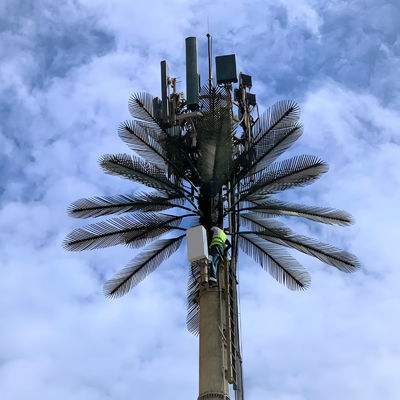 감전된 GSM 모바일 바이오닉 팜 트리 안테나 타워 싱글 폴 5g 타워 위장