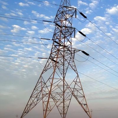 133KV 가연 전기 전력 전송 타워 강철 기둥 튜버 타워