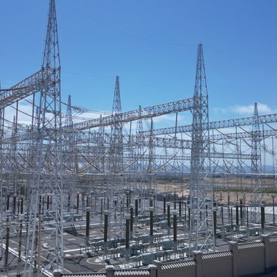 각 철 고전압 전기 타워 바람 속도 30-180 Km/h 132kv 전송 타워