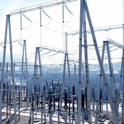 각 철 고전압 전기 타워 바람 속도 30-180 Km/h 132kv 전송 타워