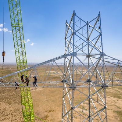 각 철 고전압 전기 타워 바람 속도 30-180 Km/h 132kv 전송 타워