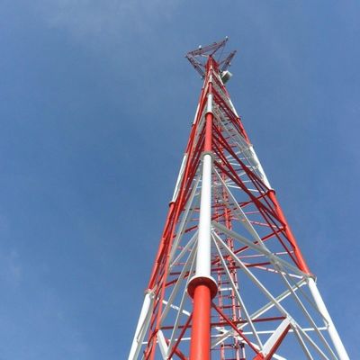 3개 다리 다리 튜브 파이프 관형 자체 지지 강철 열간 도금 아연 도금 통신 통신 셀 타워