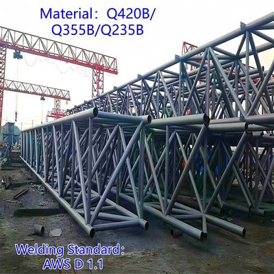 세 개의 튜브 통신 타워 탄소강 33m LTE 신호 농촌 지역 풍압 저항