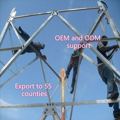 3다리 구형 철탑 통신탑 Q355 철강 28m 이동망 바람 저항 해안 지역