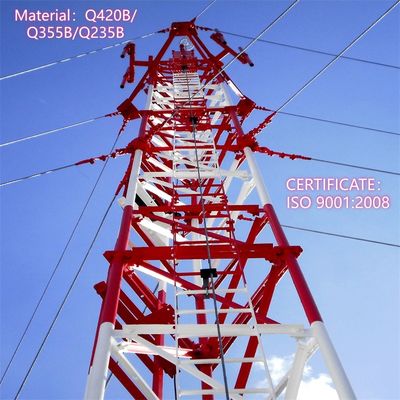 가이 로프 셀 타워 고강도 강철 35m 이동통신망 교외지역 바람 저항성