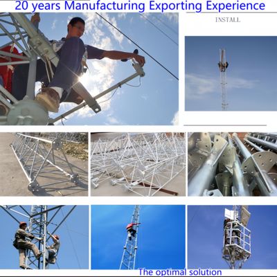 가이 로프 셀 타워 고강도 강철 35m 이동통신망 교외지역 바람 저항성