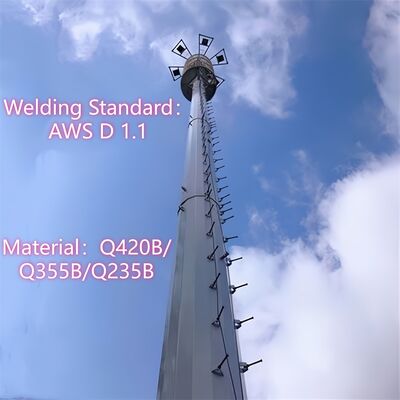 20 25 35 45 60M Monopole Telecom Tower Hot Dip Galvanized 5G 4G Microwave Wifi Cell Signal Antenna Mast