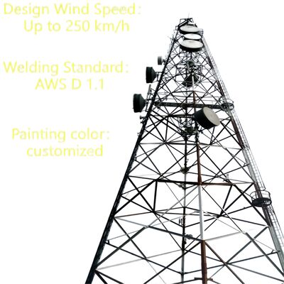 3 다리 튜버형 무縫鋼 20 30 40M 감전 5G GSM Cdma ISP 통신탑