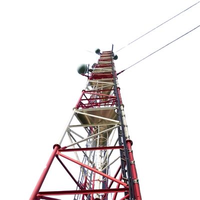 3 다리 가이드 와이어 내구성 진열 스틸 30 40 50 65m 4G 5G 와이파이 위성 라디오 통신 타워