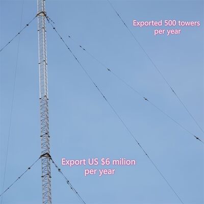 가이드 와이어 방송 타워 경식 방지 스틸 55m 신호 해안 지역 내구성