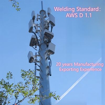 Monopole Tower telecom tower constructed from mild and high tensile steel grades with ANSI TIA 222 G H F design code for performance