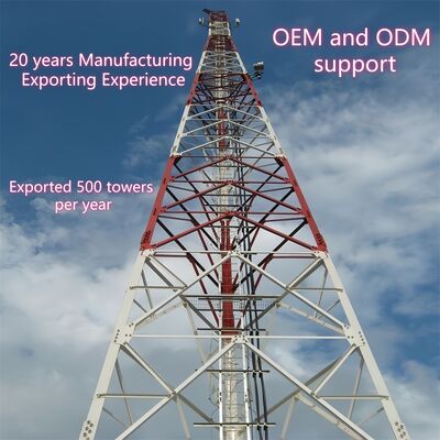 10 16 22 28M 경량 3개의 다리가 있는 모난 강철 직류 전기를 통한 자활하는 옥외 5G 4G Wifi 시골 통신 탑