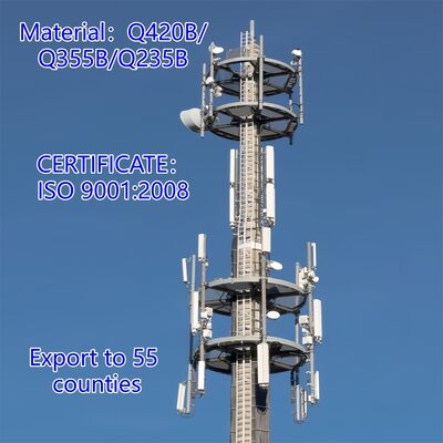 16 24 32M 도시 미적 모노폴 아연 도금 강철 자립 야외 5G 4G 위성 조경 통신 타워