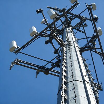 12 18 24M 조밀한 모노폴 직류 전기를 통한 강철 자활하는 옥외 5G 4G Wifi 작은 공간 통신 탑