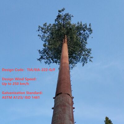 ANSI TIA 222 G H F 및 EN 1991 1 4 EN 1993 3 1 설계 코드에 따른 Bionic Tree Tower 인공 구조물