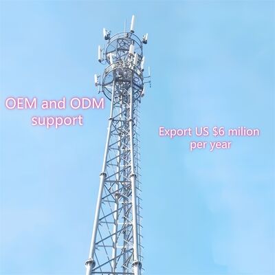35M 기상 저항성 3 다리 튜버 스틸 타워 통신 마이크로파 관측 및 모니터링 설비에 설계