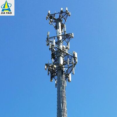 18 22 38M 내구성 탄소강 모노폴 통신 타워 4G 5G 네트워크와 호환되는 다중 안테나