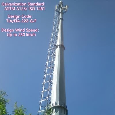 20M 30M 모노폴 OEM ODM 맞춤형 통신 타워 전체 높이 재료 설계 서비스
