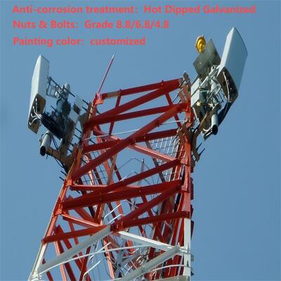 5G 에지 네트워크용 전원 공급 장치와 통합된 3개의 다리 각진 소형 소형 셀 타워