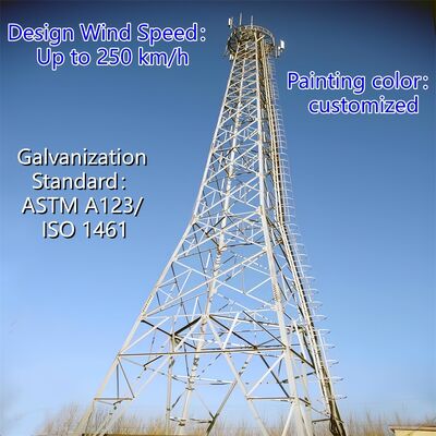 20 30 40 60 M 미터 도시 5G를 위한 뜨거운 복각 직류 전기를 통한 4개의 다리가 있는 각 강철 탑 다중 안테나