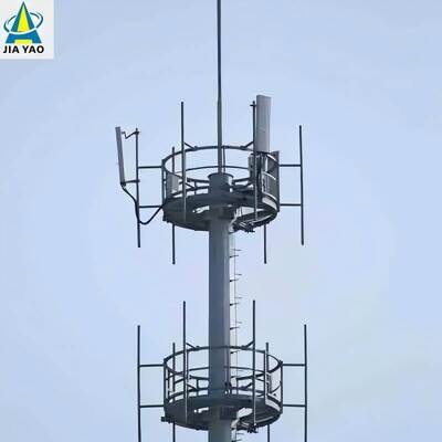 27M 모노폴 모듈식 통신 타워 높은 바람 저항 설계 도시 밀집 지역 5G 적용 범위 용융 아연도금 강철 구조물