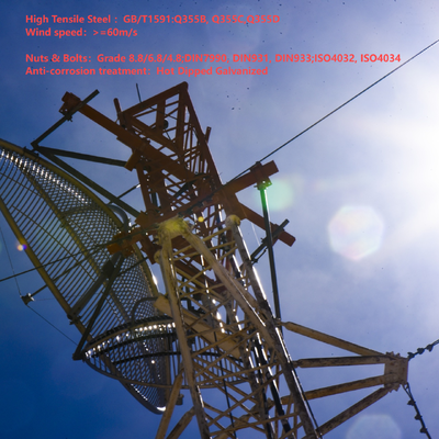 32M Wind Resistant Guyed Communication Tower For Island Telecom Coverage