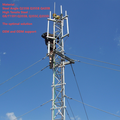 32M Wind Resistant Guyed Communication Tower For Island Telecom Coverage