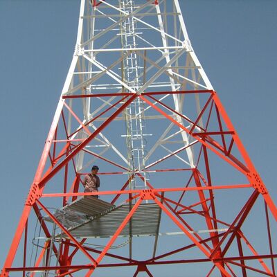 30 42 52 Meter Q355 Steel 4 Legged Angle Steel Tower Wide Coverage For High Speed Railway Hub