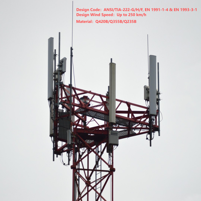 48m 60m 70m 77Meter 도시 보행자 거리 5G를 위한 조밀한 발자국 3 관 통신 탑