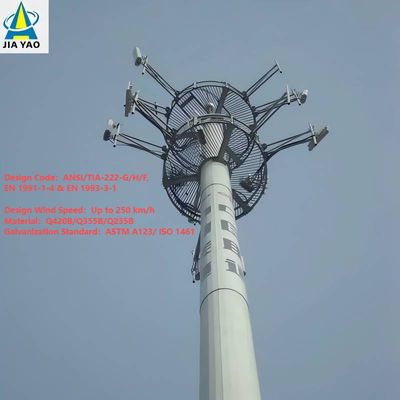 28 36 38m 내부 케이블 라우팅 보행자 오버패스 5G 커버리지용 단독 타워