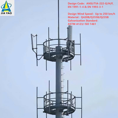 도시 중앙 공원 5G 배치를 위한 36Meter 색상 맞춤형 모노폴 타워